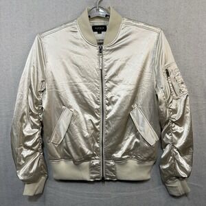 Pacsun Bomber Style Varsity White Cream Large Jacket Lightweight‎ NWT
